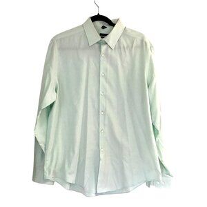 Van Heusen Slim Fit Fresh Defense Wrinkle-Free Dress Shirt 17 34/35 Light Green